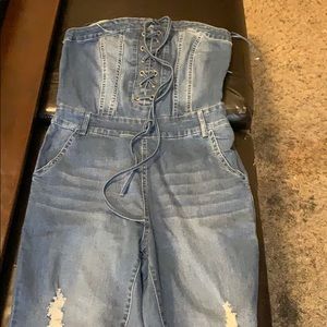 Jean halter jumpsuit